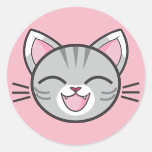 Fijne kattenstickers ronde sticker