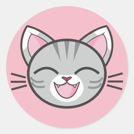 Fijne kattenstickers ronde sticker (Voorkant)