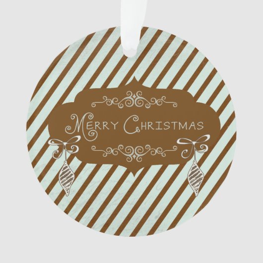 Fijne kerst Diagonaal Stripe Acryl Ornament (voorkant)