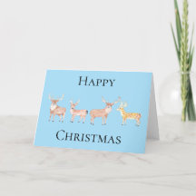 Fijne kerst Kaart met herten op hen