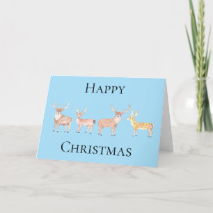 Fijne kerst Kaart met herten op hen