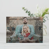 Fijne kerst volledig aftapportretfoto kaart (Staand voorkant)