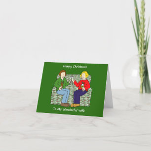 Fijne kerst voor de homoseksuele vrouw feestdagen kaart