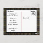 Fijne kerst zwarte speelfotokaart briefkaart (Achterkant)