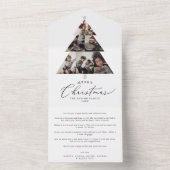 Fijne kerstavond Multi Photo Holiday All In One Uitnodiging (Binnen)