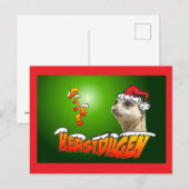 Fijne Kerstdag Stokstaarte Groene Briefkaart (Voorkant / Achterkant)