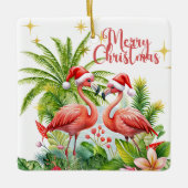 Fijne Kerstdagen Flamingo Ornament (Voorkant)