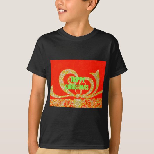 Fijne kerstdagen rood en goud t-shirt (Voorkant)