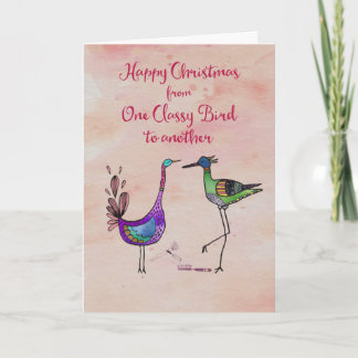 Fijne kerstdagen van de ene klassevogel naar de an feestdagen kaart
