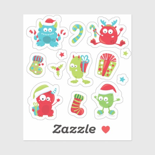 Fijne kerstfeestdag sticker (Vel)