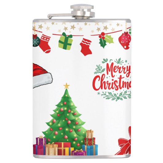 Fijne kerstfles heupfles (Voorkant)