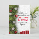 Fijne kerstgroeten feestdagenkaart (Staand voorkant)