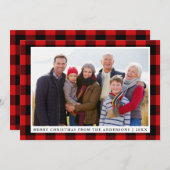 Fijne kerstkaart met rode randkaart (Voorkant / Achterkant)