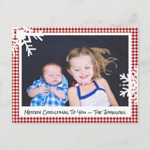 Fijne kerstkaart met rode randkaart briefkaart
