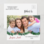 Fijne Kerstmis French Script Photo Card Feestdagenkaart (Voorkant / Achterkant)