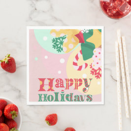 Fijne kerstvakantie met ornamenten servet