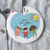 Fijne Kinderdag Ronde Button 6,0 Cm (In situ)