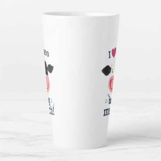 Fijne Kleine Holstein Koe Loves Moo! Latte Mok (Voorkant)