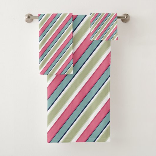 Fijne kleurstrepen bad handdoek (Insitu)