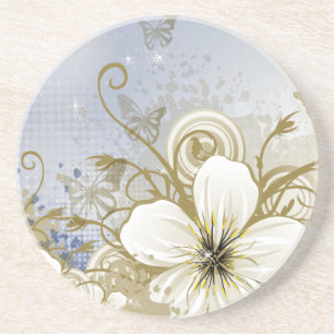 Fijne Koele Leuke Retro BloemenMode Girly Zandsteen Onderzetter