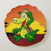 Fijne krokodil rond kussen (Achterkant)