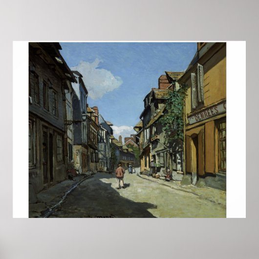 Fijne Kunst Monet Rue de la Bavole Honfleur Poster (Voorkant)