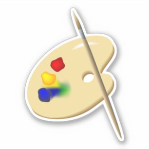 Fijne Kunstpalet en penseel Sticker