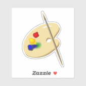 Fijne Kunstpalet en penseel Sticker (Vel)