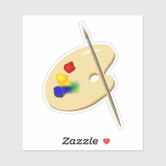 Fijne Kunstpalet en penseel Sticker (Vel)