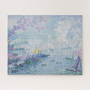 Fijne kunstschildering Zeehaven Schepen Brug Licht Legpuzzel