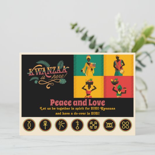 Fijne Kwanzaa Samen In Geest 2020 Do Over Feestdagenkaart (Staand voorkant)