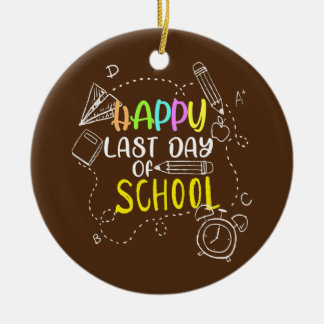 Fijne laatste dag van de schoolleraarsstudent keramisch ornament