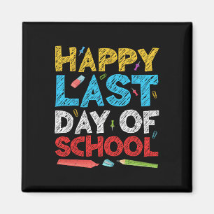 Fijne laatste dag van de schoolstudenten en lerare magneet