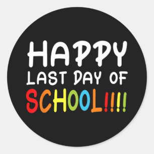 Fijne laatste dag van de schoolstudenten en lerare ronde sticker