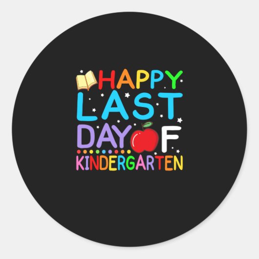 Fijne laatste dag van het Afstuderen Kindergarten Ronde Sticker (Voorkant)