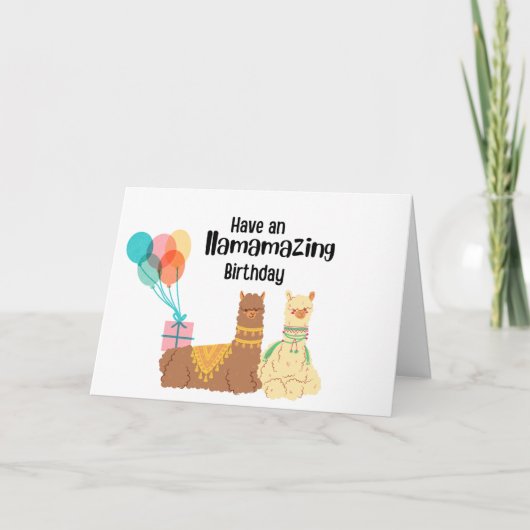 Fijne Lama-zegening verjaardag Kaart (Voorkant)