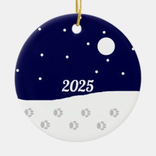 Fijne landelijke winter: keramisch ornament