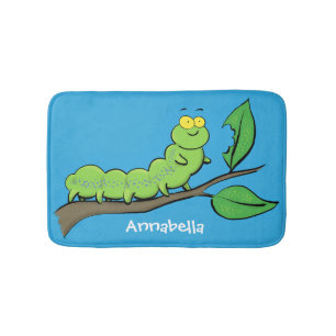 Fijne leuke cartoon met groene caterstijl badmat
