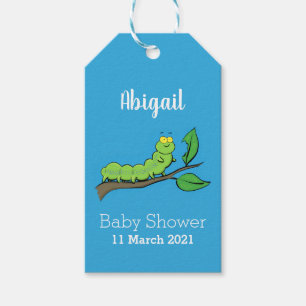Fijne leuke cartoon met groene caterstijl cadeaulabel