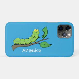 Fijne leuke cartoon met groene caterstijl iPhone 11 pro hoesje