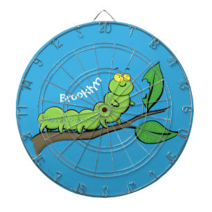 Fijne leuke cartoon met groene caterstijl dartbord