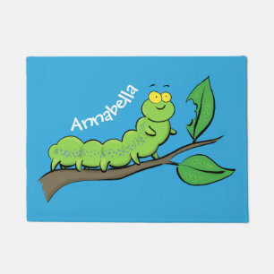 Fijne leuke cartoon met groene caterstijl deurmat