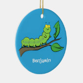 Fijne leuke cartoon met groene caterstijl keramisch ornament (Rechts)