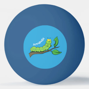 Fijne leuke cartoon met groene caterstijl pingpongballen