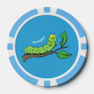 Fijne leuke cartoon met groene caterstijl poker chips