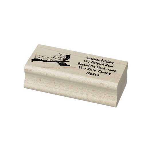 Fijne leuke cartoon met groene caterstijl 	rubberstempel (Stempel)