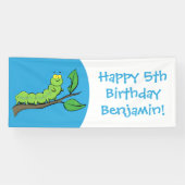 Fijne leuke cartoon met groene caterstijl spandoek (Horizontaal)