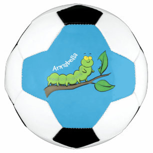 Fijne leuke cartoon met groene caterstijl voetbal