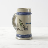 Fijne leuke robots trio cartoon bierpul (Voorkant links)