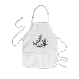 Fijne leuke robots trio cartoon kinder schort
